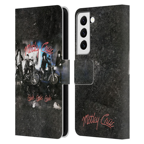 Motley Crue Albums Girls Girls Girls Leather Book Wallet Case Cover For Samsung Galaxy S22 5G