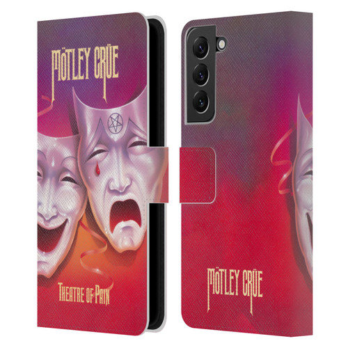 Motley Crue Albums Theater Of Pain Leather Book Wallet Case Cover For Samsung Galaxy S22+ 5G