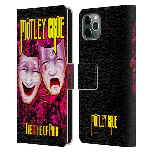 Motley Crue Key Art Theater Of Pain Leather Book Wallet Case Cover For Apple iPhone 11 Pro Max