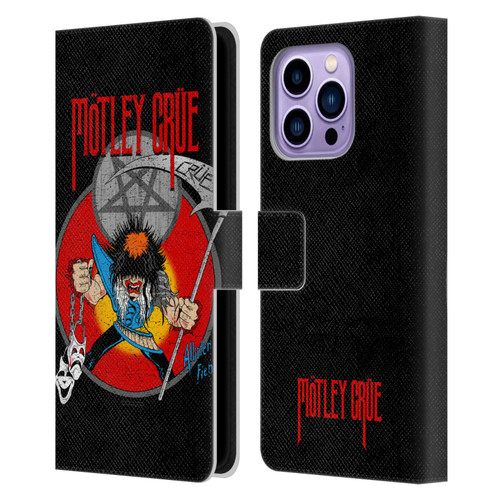 Motley Crue Key Art Allister Leather Book Wallet Case Cover For Apple iPhone 14 Pro Max