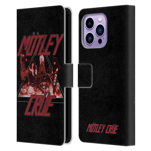 Motley Crue Key Art Too Fast Leather Book Wallet Case Cover For Apple iPhone 14 Pro Max