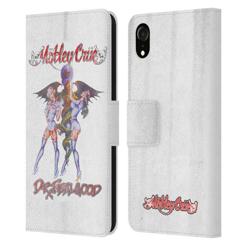 Motley Crue Key Art Dr. Feelgood Vintage Leather Book Wallet Case Cover For Apple iPhone XR