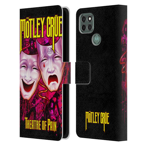 Motley Crue Key Art Theater Of Pain Leather Book Wallet Case Cover For Motorola Moto G9 Power