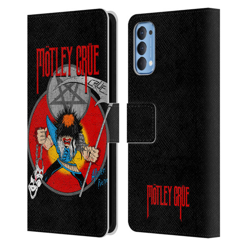 Motley Crue Key Art Allister Leather Book Wallet Case Cover For OPPO Reno 4 5G