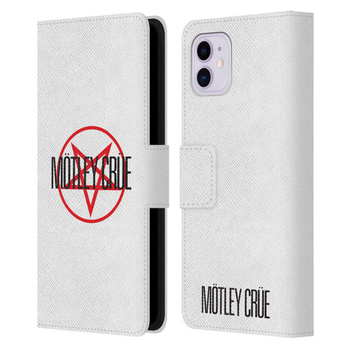 Motley Crue Logos Pentagram Leather Book Wallet Case Cover For Apple iPhone 11