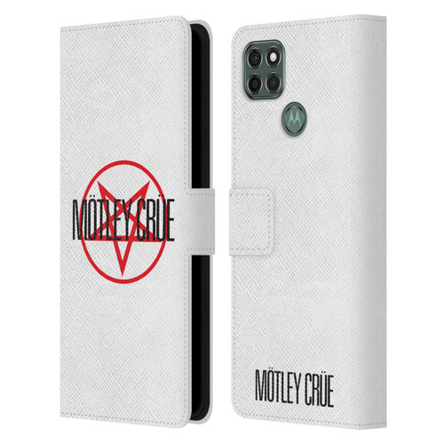 Motley Crue Logos Pentagram Leather Book Wallet Case Cover For Motorola Moto G9 Power