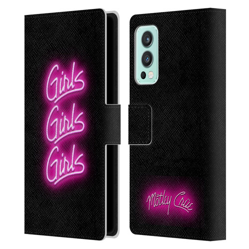 Motley Crue Logos Girls Neon Leather Book Wallet Case Cover For OnePlus Nord 2 5G