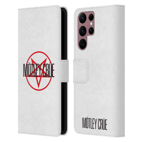 Motley Crue Logos Pentagram Leather Book Wallet Case Cover For Samsung Galaxy S22 Ultra 5G