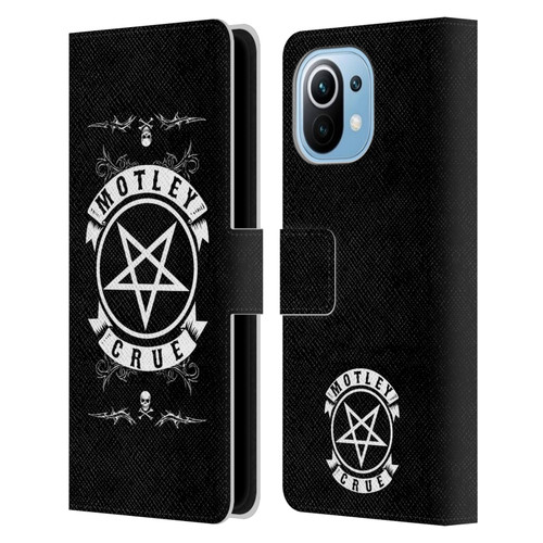 Motley Crue Logos Pentagram And Skull Leather Book Wallet Case Cover For Xiaomi Mi 11