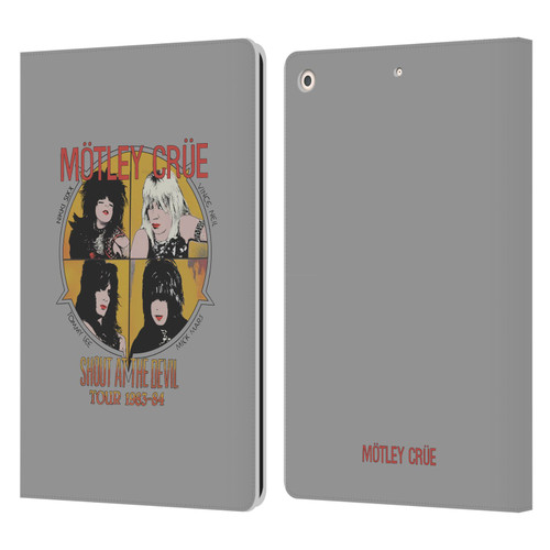 Motley Crue Tours SATD Vintage Leather Book Wallet Case Cover For Apple iPad 10.2 2019/2020/2021