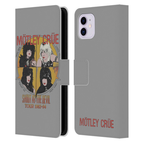 Motley Crue Tours SATD Vintage Leather Book Wallet Case Cover For Apple iPhone 11