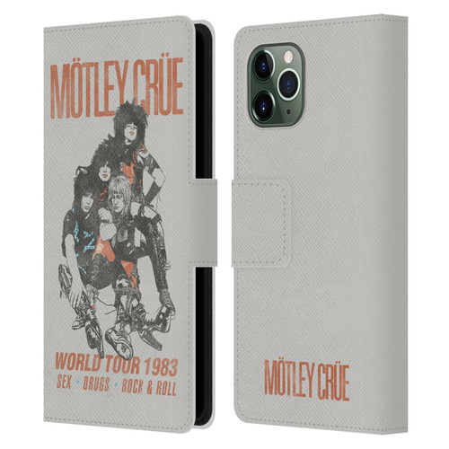 Motley Crue Tours Sex, Drugs and Rock & Roll Leather Book Wallet Case Cover For Apple iPhone 11 Pro