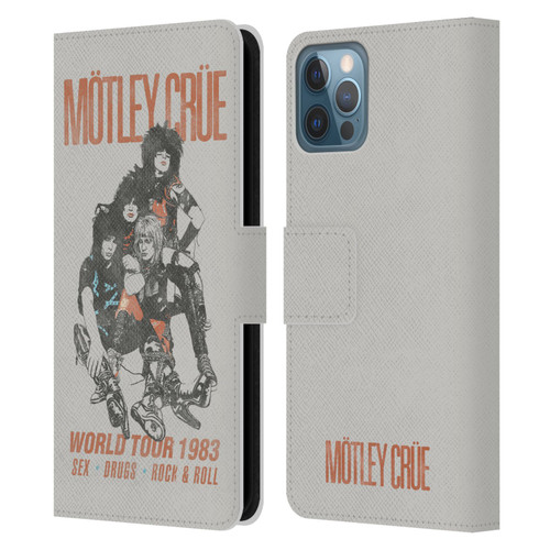 Motley Crue Tours Sex, Drugs and Rock & Roll Leather Book Wallet Case Cover For Apple iPhone 12 / iPhone 12 Pro