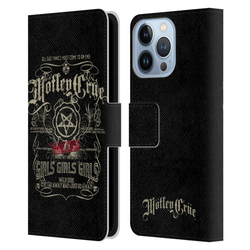 Motley Crue Tours Girls Girls Girls Leather Book Wallet Case Cover For Apple iPhone 13 Pro
