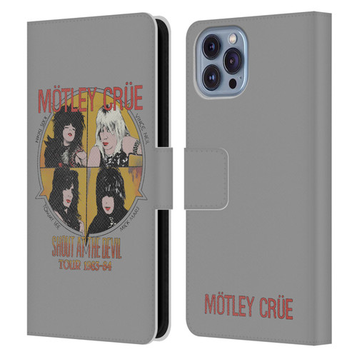 Motley Crue Tours SATD Vintage Leather Book Wallet Case Cover For Apple iPhone 14