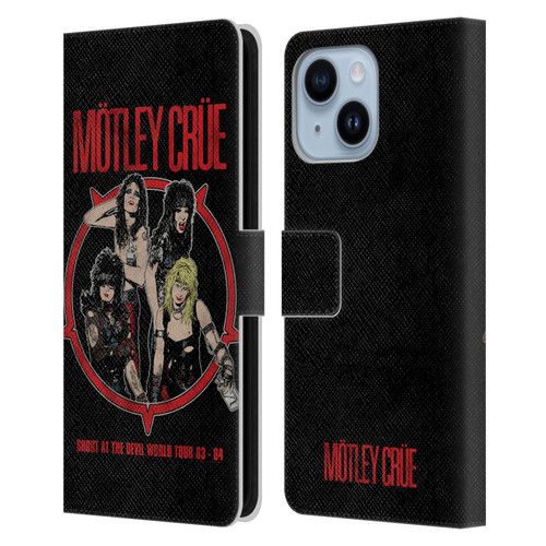 Motley Crue Tours SATD Leather Book Wallet Case Cover For Apple iPhone 14 Plus