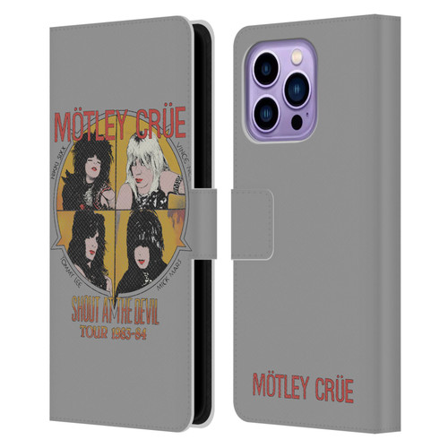 Motley Crue Tours SATD Vintage Leather Book Wallet Case Cover For Apple iPhone 14 Pro Max