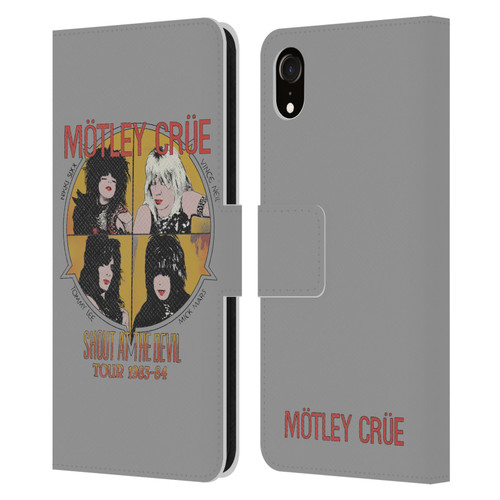 Motley Crue Tours SATD Vintage Leather Book Wallet Case Cover For Apple iPhone XR