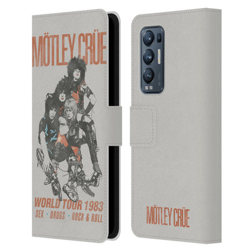 Motley Crue Tours Sex, Drugs and Rock & Roll Leather Book Wallet Case Cover For OPPO Find X3 Neo / Reno5 Pro+ 5G