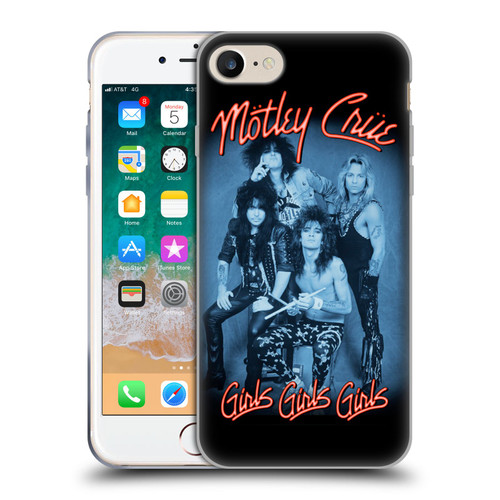 Motley Crue Key Art Girls Neon Soft Gel Case for Apple iPhone 7 / 8 / SE 2020 & 2022