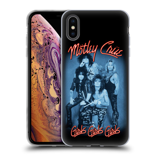 Motley Crue Key Art Girls Neon Soft Gel Case for Apple iPhone XS Max