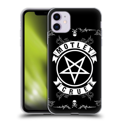 Motley Crue Logos Pentagram And Skull Soft Gel Case for Apple iPhone 11