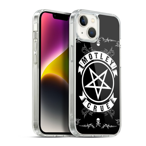 Motley Crue Logos Pentagram And Skull Soft Gel Case for Apple iPhone 14 Plus & MagSafe