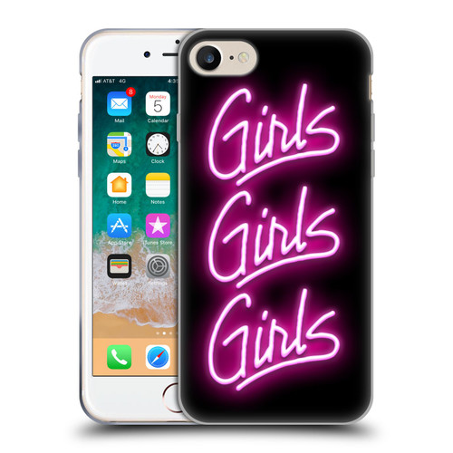 Motley Crue Logos Girls Neon Soft Gel Case for Apple iPhone 7 / 8 / SE 2020 & 2022