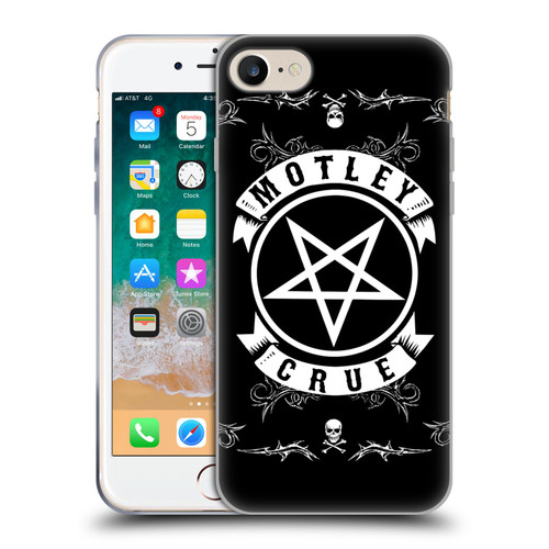 Motley Crue Logos Pentagram And Skull Soft Gel Case for Apple iPhone 7 / 8 / SE 2020 & 2022