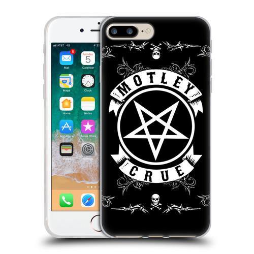 Motley Crue Logos Pentagram And Skull Soft Gel Case for Apple iPhone 7 Plus / iPhone 8 Plus