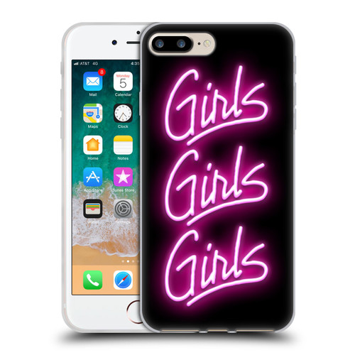 Motley Crue Logos Girls Neon Soft Gel Case for Apple iPhone 7 Plus / iPhone 8 Plus