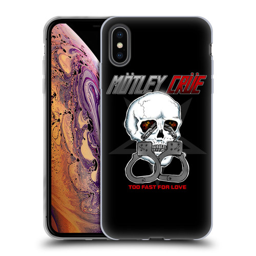 Motley Crue Logos Too Fast For Love Skull Soft Gel Case for Apple iPhone XS Max