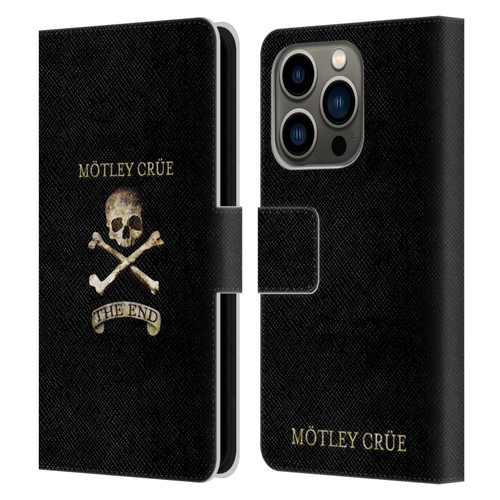 Motley Crue Logos The End Leather Book Wallet Case Cover For Apple iPhone 14 Pro