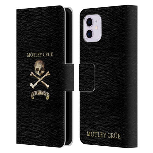 Motley Crue Logos The End Leather Book Wallet Case Cover For Apple iPhone 11