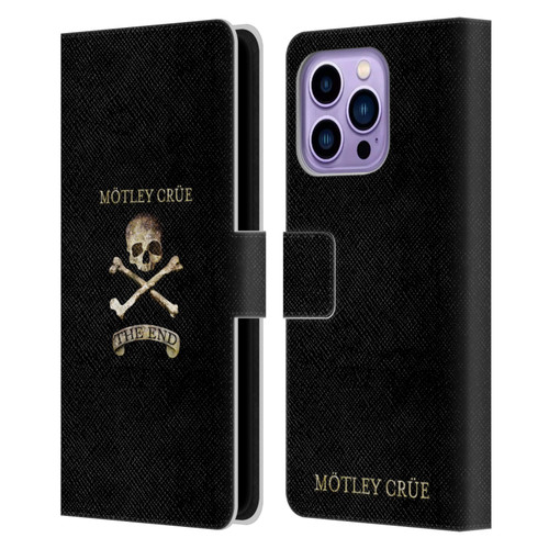 Motley Crue Logos The End Leather Book Wallet Case Cover For Apple iPhone 14 Pro Max
