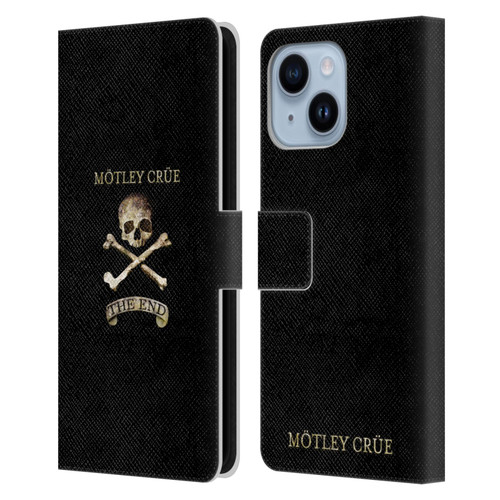 Motley Crue Logos The End Leather Book Wallet Case Cover For Apple iPhone 14 Plus