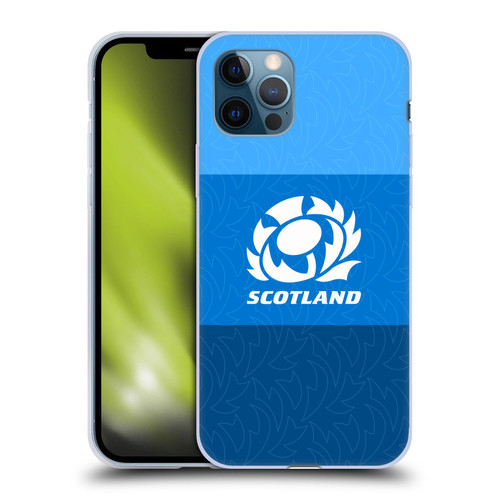 Scotland Rugby Graphics Stripes Pattern Soft Gel Case for Apple iPhone 12 / iPhone 12 Pro
