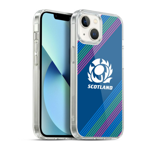 Scotland Rugby Graphics Stripes Soft Gel Case for Apple iPhone 13