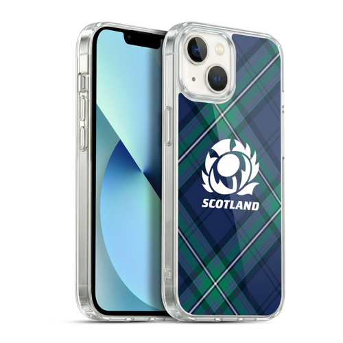 Scotland Rugby Graphics Tartan Oversized Soft Gel Case for Apple iPhone 13
