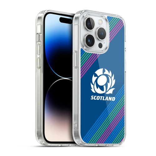 Scotland Rugby Graphics Stripes Soft Gel Case for Apple iPhone 13 Pro