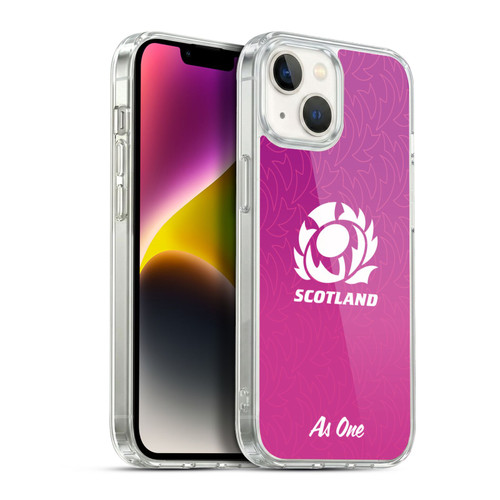 Scotland Rugby Graphics Gradient Pattern Soft Gel Case for Apple iPhone 14