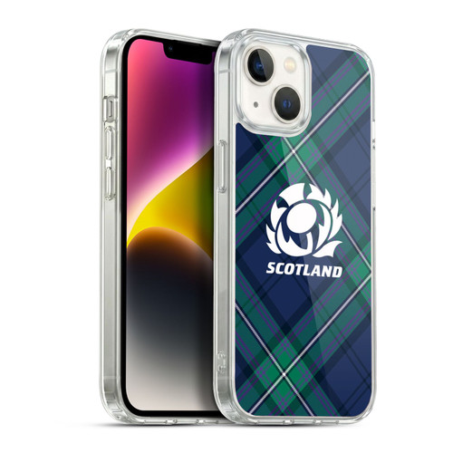 Scotland Rugby Graphics Tartan Oversized Soft Gel Case for Apple iPhone 14