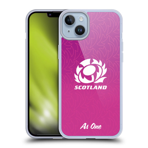 Scotland Rugby Graphics Gradient Pattern Soft Gel Case for Apple iPhone 14 Plus