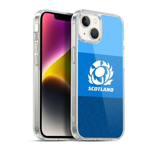 Scotland Rugby Graphics Stripes Pattern Soft Gel Case for Apple iPhone 14 Plus