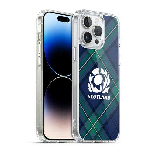Scotland Rugby Graphics Tartan Oversized Soft Gel Case for Apple iPhone 14 Pro Max