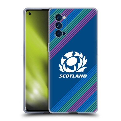 Scotland Rugby Graphics Stripes Soft Gel Case for OPPO Reno 4 Pro 5G
