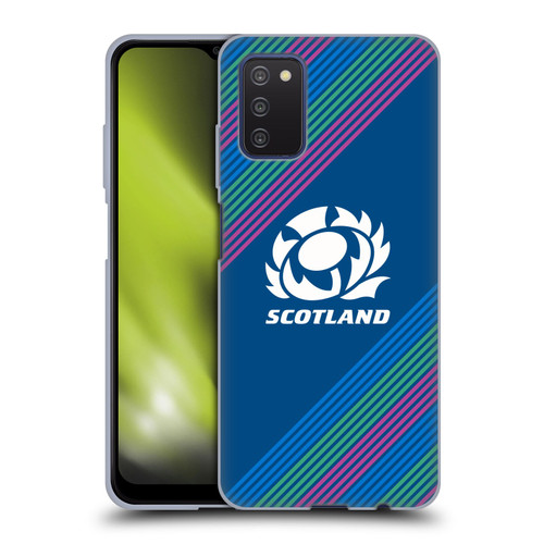Scotland Rugby Graphics Stripes Soft Gel Case for Samsung Galaxy A03s (2021)