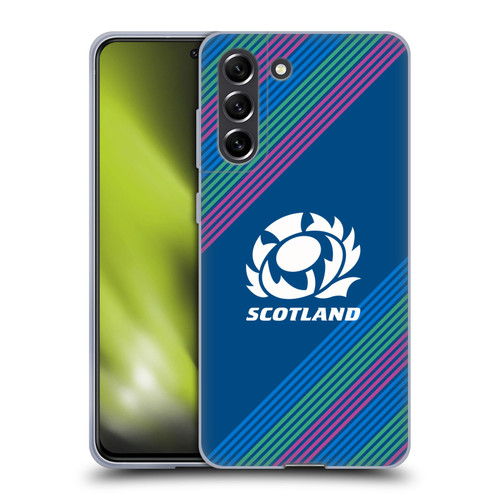 Scotland Rugby Graphics Stripes Soft Gel Case for Samsung Galaxy S21 FE 5G