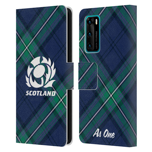 Scotland Rugby Graphics Tartan Oversized Leather Book Wallet Case Cover For Huawei P40 5G