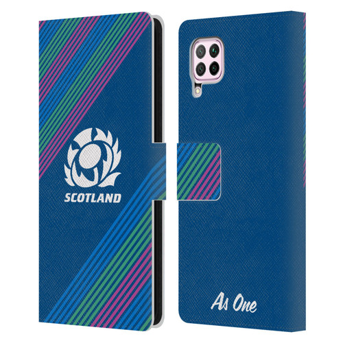 Scotland Rugby Graphics Stripes Leather Book Wallet Case Cover For Huawei Nova 6 SE / P40 Lite